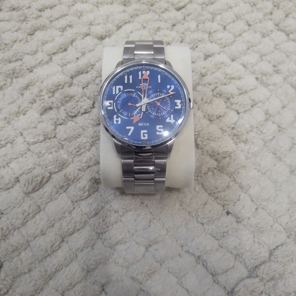 Mega Silver and Blue Men's Watch
